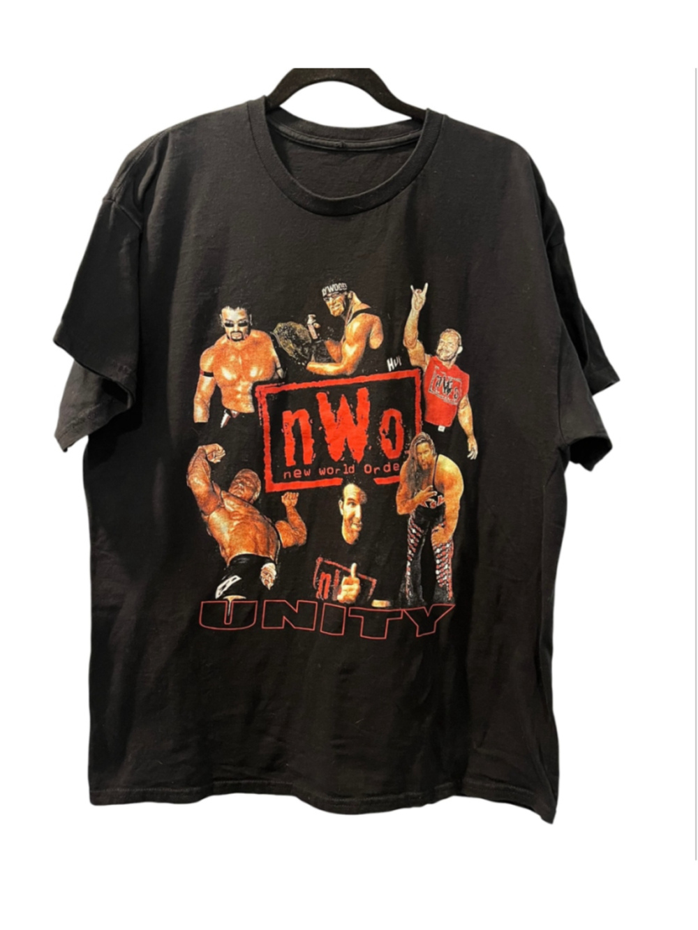 WWE nWo Unity T-Shirt Mens XL Black WCW New World Order Retro Reprint Graphic T